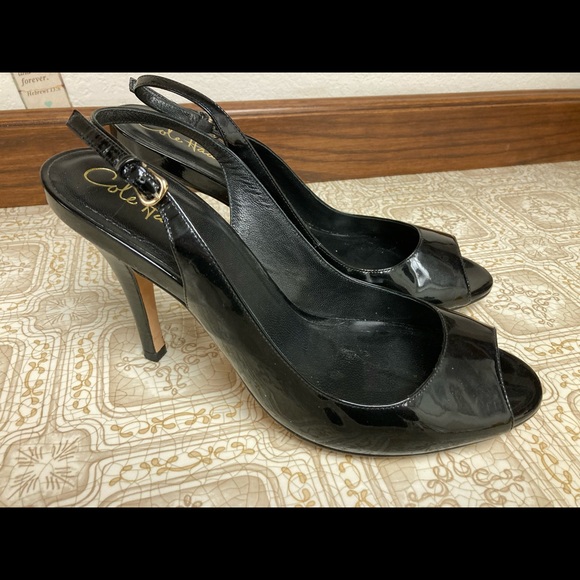 Cole Haan Black Patent Nike Air Heels 9.5AA 9 1/2 - Picture 7 of 7